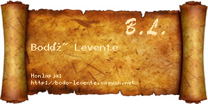 Bodó Levente névjegykártya