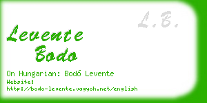 levente bodo business card